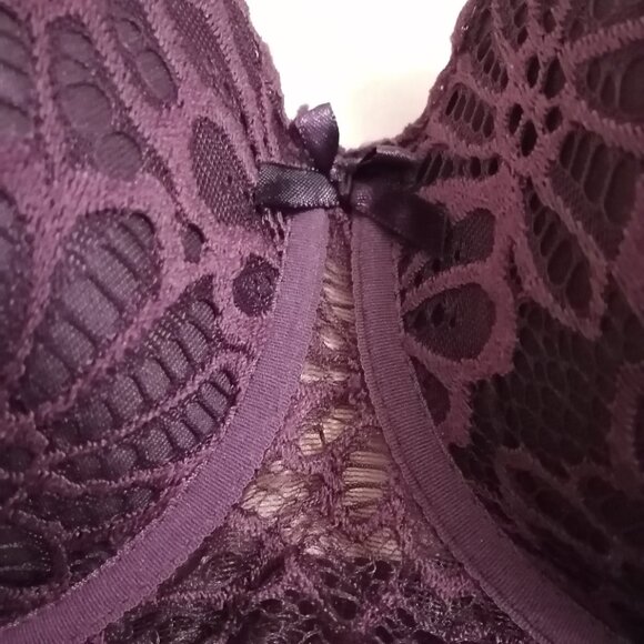 Soft & Sexy Longline Purple Lace Push-Up Bra, 34D, BNWT - Picture 5 of 8